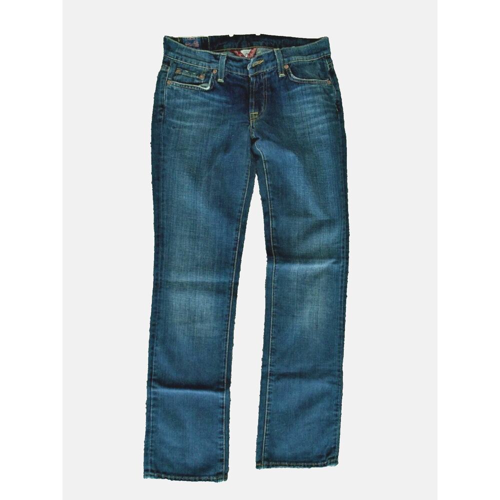 Vtg Lucky Brand Sundown Jeans Low Rise Straight leg Med Wash Denim Women's 2